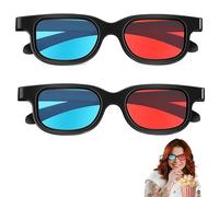 2 occhiali 3D, 3D, occhiali 3D, occhiali 3D, per televisori, occhiali 3D, rossi e blu, occhiali anaglifici 3D, per film, giochi per PC, spettacoli di luci, home theater, feste in vacanza