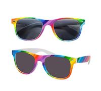 2 occhiali da sole arcobaleno, abbigliamento Pride LGBTQ, accessorio CSD per uomo e donna, gay colorati, occhiali da festa LGBT, accessori per costume hippie