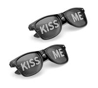 2 occhiali da sole per feste con motivo KISS ME occhiali da sole per feste di carnevale, occhiali da sole per feste, club, feste e carnevale, accessori per foto