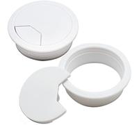 2 occhielli da scrivania, cavo per passacavi da scrivania, passacavi da scrivania, passacavo in plastica, per PC, computer, organizer per cavi ordinati, 60 mm, diametro foro di montaggio (bianco)