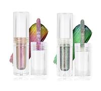 2 ombretti camaleonte, ombretto metallizzato, ombretto liquido ha una lucentezza metallica e un effetto magico che cambia colore, per il trucco degli occhi multicolore (verde + viola)