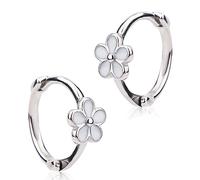 2 Orecchini a Cerchio Color Argento, Graziosi Orecchini a Cerchio in Titanio e Abalone con Margherite Leggeri con Cartilagine Floreali per Donna