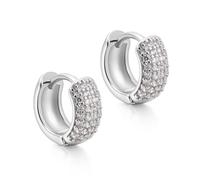 2 orecchini a cerchio in argento con diamanti, zirconia cubica 5A+14 K, placcati in argento 14 K, per donne e uomini, leggeri, non si ossidano, gioielli per piercing alla cartilagine