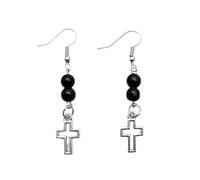 2 orecchini incrociati a cinque punte a stella luna amore bowknot orecchini retrò semplici adatti per le signore a cinque punte stella luna amore cuore fiocco per ragazze, Misura unica, come descritto