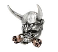2 orecchini mistici ispirati a Oni con bordo liscio design irritante resistente Kirsite gioielli per il corpo unisex regalo unico teschio mandala orecchini, Misura unica, come descritto, come