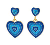 2 orecchini pendenti colorati a forma di goccia d'amore, orecchini pendenti per ragazze dorati, rosso dorato, as description, Plastica, come descrizione