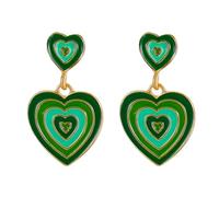 2 orecchini pendenti colorati a forma di goccia d'amore, orecchini pendenti per ragazze dorati, rosso dorato, as description, Plastica, come descrizione
