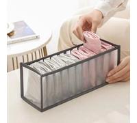 2 organizer per biancheria intima pieghevole a 11 scomparti, con scomparti trasparenti, cassetto salvaspazio per calze e reggiseni, grigio 2