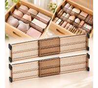 2 organizer per cassetti, separatori in plastica espandibili per cassetti, divisori telescopici per armadio, sistema di divisione per calzini, biancheria intima, cucina e ufficio
