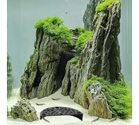 2 ornamenti neri per grotte, decorazioni per la casa a mezza luna di buone dimensioni, strumenti per nascondersi, accessori decorativi possono essere utilizzati in acquari