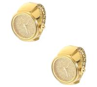 2 orologi ad anello al quarzo, coppia di anelli per dita per regalo per anello di movimento, regali per la personalità, signorina caso normale specchio in vetro