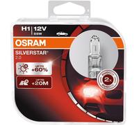 2 Osram H1 12V 55W Lampadina Siverstar 2.0 Xenon Look Effetto Lampada Alogena