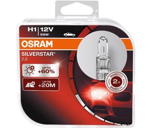 2 Osram H1 12V 55W Lampadina Siverstar 2.0 Xenon Look Effetto Lampada Alogena