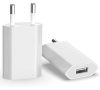(2 Pacchetti) Caricabatterie USB Adattatore Presa Universale (5W 5V 1A) adatto per i Viaggi Compatibilità con iPhone Apple Samsung Galaxy Pixel Nexus Huawei Xiaomi HTC Sony LG - Bianco