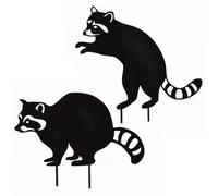 2 pacchetti decorativi giardini decorativi da giardino di procione statue statue di silhouette nera Scultura da esterno per arredamento da giardino e decorativo per prato