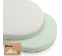 2 pacchetti di lenzuola per culla biologiche per ragazze e ragazzi - 100% cotone, lenzuola per materassi culla compatibili con la culla girevole Halo Bassinest, Graco Baby Delight, Chicco (Sage)