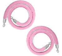 2 pacchetti di velluto di velluto rosa, 60 90 100 150 200 300 cm corda di stanchion con ganci argentati lucidati, barriera delle corde di controllo della folla per decorazioni per feste di tappeti