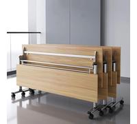 2-pacchetto moderno tavolo da conferenza pieghevole, addestramento mobile con ruote, tavoli pieghevoli della sala riunioni del seminario stoccaggio(Walnut,120 * 40cm)
