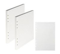 2 Pacchi Carta di Ricarica A5,160 Fogli Carta a Righe a 6 Fori,Confezioni di Ricarica di Carta Fogli A5 con Buchi,Pagine per Raccoglitore ad Anelli per Planner Appunti,14,2x20,9 cm, Carta a righe