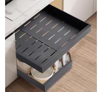 2 Pacchi Cassetti Estraibili per Cucina, Cassetti Estraibili con Adesivo, Organizer Per Mobili da Cucina Per Mobili da Cucina, Cassetto Estraibile Cucina (Grigio scuro (2 pezzi))