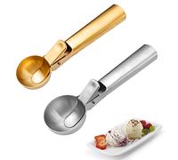 2 Pacchi Cucchiaio Gelato In Acciaio Inox, 4,6cm & 5,5cm Porzionatore per Gelati Paletta Gelato per Melone, Polpette Carne, Purè Patate