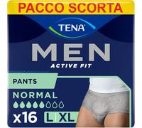 2 PACCHI DI TENA PANTS ACTIVE FIT NORMAL TG. L/XL GRIGIO UOMO 8 PEZZI