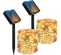 2 Pacchi Luci Solari da Giardino 12M 120 LED Catena Luminosa Esterno Solare