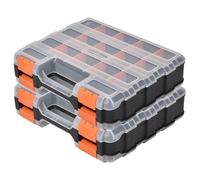 2 pacchi Organizzatore a vite Organizzatore a doppio lato 34 Compartments Cassetta dello strumento con divisori rimovibili Strumento portatile per hardware, viti, bulloni, perle viti.