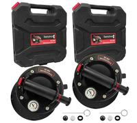 2 Pacchi Ventosa Vetro 8" Pesante di Vetro Ventosa Con Manometro Pompa Vuoto Ventose Sollevatore Ventose per Sollevamento a Ventosa Industriale Capacità di Carico 200Kg Con Includi Valigia