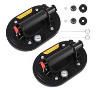 2 Pacchi Ventose per Vetro, 16 x 24 cm Ventosa per Piastrelle con Manometro, Cassetta Attrezzi Portatile, Carico Massimo 220KG per Piastrelle, Marmo, Vetro e Superfici Lisce