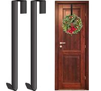 2 Pacco Gancio per Ghirlanda in Metallo per Natale Casa Ufficio Gancio Decorativo per Porta Nuziale Gancio per Corona 15 Pollici, Gancio Ghirlanda per Interno e Esterno Display (Bianco) (Nero)