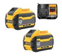 2-Pack 12Ah 20V-60V Batteria Di Ricambio Per Utensili Elettrici A Compatibile Con Dewalt DCB606/DCB609/DCB612(Con 1 Caricabatterie Incluso)