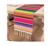 2 Pack 14 x 84 Inch Mexican Decorations Fringe Cotton Blanket(Red)