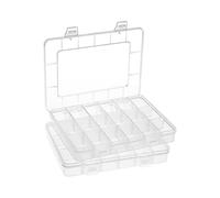 2 Pack 18 Grids Plastic Organizer Box Adjustable Dividers, Storage Box for Jewelry, Art Diy Crafts,
