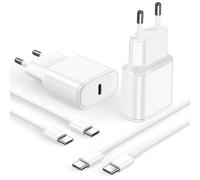 2 Pack 20W caricatore Rapido e Cavo USB C a C 2m, USBC Caricabatteria con Cavetto 2m per iPhone 17/16e/15 Pro Max/Plus, Per iPad Pro 12.9/11/Air/Mini/10, Alimentatore Tipo C Ricarica Spina Rapida