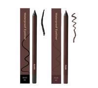 2 Pack 24HR Waterproof Eyeliner Pencil, 2-in-1 Sharpenable Eye & Eyebrow Pencil, Smudge-Proof & Long-Lasting, No Fading, Smooth Glide, Easy to Apply (Black+Plum)