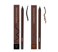 2 Pack 24HR Waterproof Eyeliner Pencil, 2-in-1 Sharpenable Eye & Eyebrow Pencil, Smudge-Proof & Long-Lasting, No Fading, Smooth Glide, Easy to Apply (Black+Bronze)
