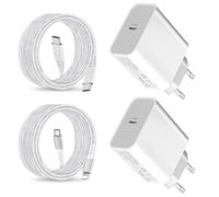 2 Pack 25 W USB C Caricabatterie e cavo per iPad Pro 12.9 11 2nd 3rd 4th 5th 6th Generation 2024/Air 2 3rd 4th 5th/Mini 2 3 4 5 6/iPad 4th 5th 6th 7th 8th 9th 10eme 11th,iPhone 16 Pro/15 14 13 12