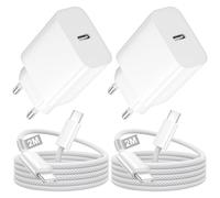 2 Pack 25W Caricatore iPhone con Cavo USB C 2 metri,Caricabatterie Rapido Presa USB C for iPhone 17/17 Pro/17 16 15 Pro Max/Air iPad,Samsung Spina Typ C Alimentatore Adattatore USB c Charger