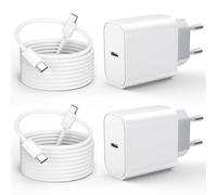 2-Pack 25W Caricatore USB C con 2M Cavo, Rapido Presa USB C Caricabatterie for iPhone 17/17 Pro/17 Pro Max/Air/16 15 Series, iPad, Samsung S26/S25, Spina Typ C Alimentatore Adattatore Fast Charger