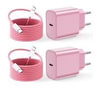 2-Pack 25W USB C Caricatore for iPhone17/17 Pro/17 Pro Max/Air/ 16 15 Series, iPad, Samsung, Presa USB C con 2M Cavo USBC Caricabatterie Rapido Spina Typ C Alimentatore Adattatore USBC Fast Charger