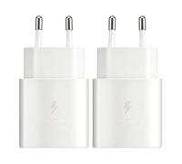 2-Pack 25W USB C Rapido Caricabatterie per Samsung Galaxy S26 S25 S24 S23 S22 S21 S20 Plus/Ultra S10/Z Fold 7/6, Z Flip 7/6 Note20/10 A57/iPad/iPhone, Alimentatore Presa Spina Tipo C Caricatore