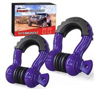 2 Pack 3/4" D-Ring Shackle with 7/8" Screw Pin 41,887lbs Break Strength, Heavy Duty Off Road Recovery Shackle with Isolators Washers for Use with Tow Strap, Winch, Off-Road Jeep Truck Vehicle