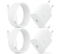 2 PACK 45 W USB C Charger Fast Charging with Type C Cavi 2M, for Samsung Galaxy S26/S25/S24/S23/S22/S21 Ultra/S20/S20+/Note 20/10/9/A73/A53/A52/S10 Mobile Phone Fe USB-C AC Adapter Power Socket Bianco