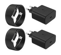 2-Pack 45W USB C Caricabatterie Veloce per Samsung Galaxy S25 S24 S23 S22 S21 S20 Ultra 5g S24+ S23+ Note10+ A55 A54, Tab S9 S8 S10+, Super Fast Charging Alimentatore Caricatore con 2M Cavo Tipo C