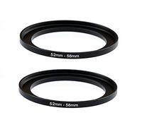 (2-Pack) 52-58 MM adattatore step-up anello, 52 mm a 58 mm passo up anello filtro, 52 mm maschio 58 mm femmina anello passo avanti per obiettivo fotocamera DSLR e ND UV CPL filtri infrarossi