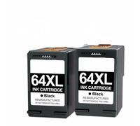 2 Pack 64XL Black Ink Cartridge Compatible With Photo 6252 6255 6258 7120 7164 Printer