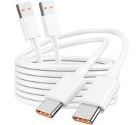 2-Pack 6A/120W Cavo USB Type-C per Xiaomi Redmi Note 12 13 13T 14 14T 15 15T 17T 17 Ultra Pro 5G A7 A5 15C 14C Pad, POCO F8 F7 M8 X8 M7 X7 C75, Cavo USB C Ricarica Rapida Originale Turbo (2M, Bianco)