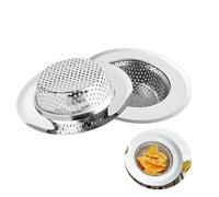 2 Pack Acciaio Inox Lavello Filtro, 11.5 cm Vasca da Bagno Filtri Filtro Lavello Cucina Tappo Scarico Trattiene Capelli Prevenire l'intasamento delle Fognature per Lavelli Da Cucina o Vasca da Bagno