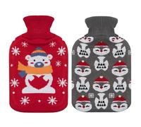 2-Pack Acqua Calda Bottiglia Babbo Natale Pinguino Polare Orso 2L Calore Terapia